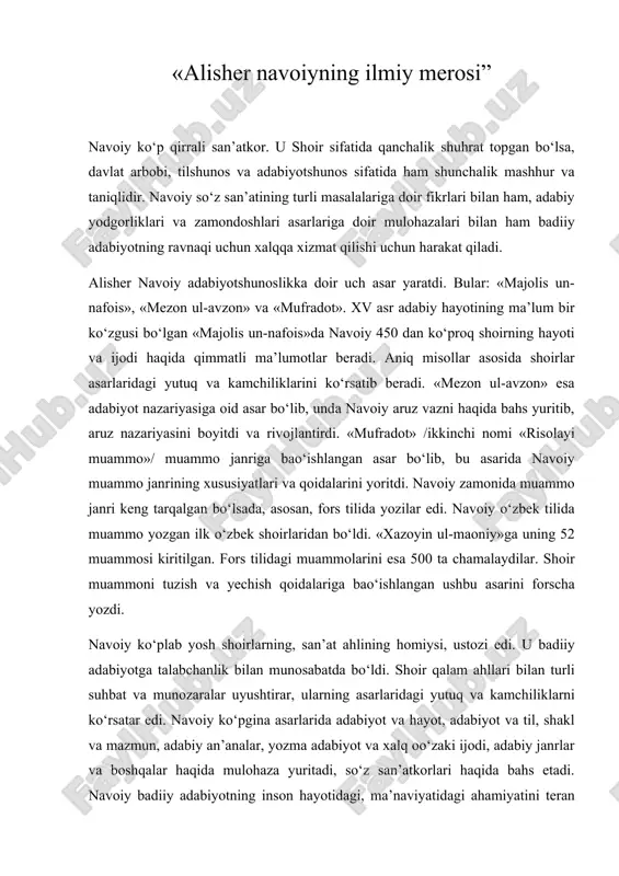alisher navoiyning ilmiy merosi — ZIP