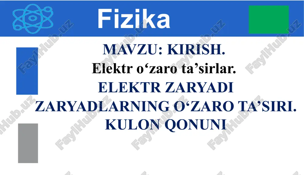 elеktr zaryadi — PPTX