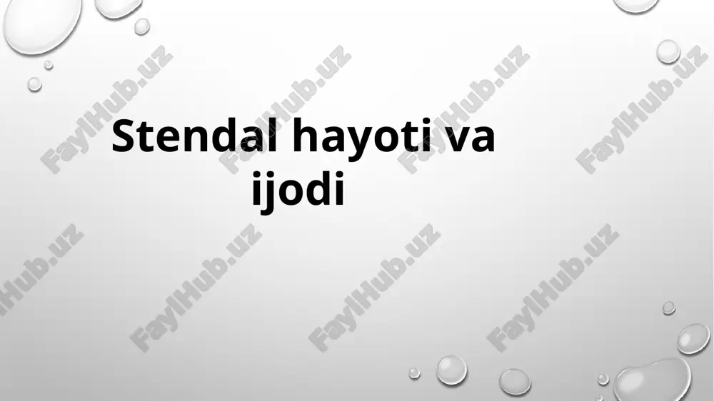stendal hayoti va ijodi — ZIP