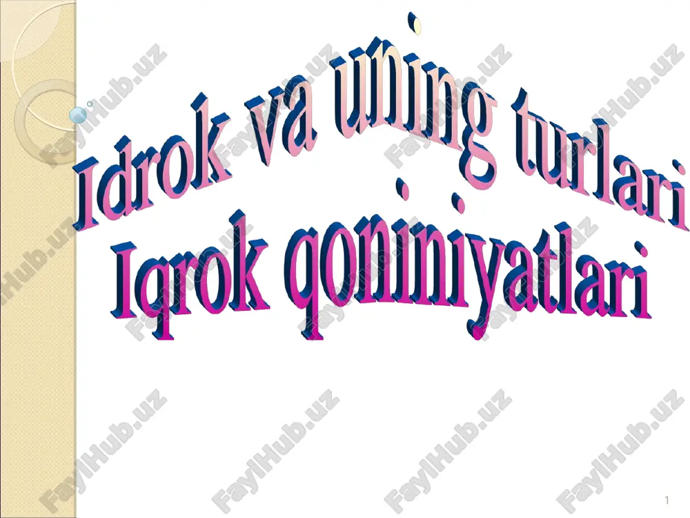 idrok va uning turlari — ZIP