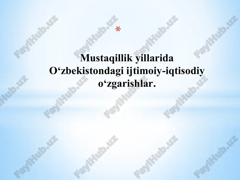 oʻzbekiston iqtisodiyoti — PPTX