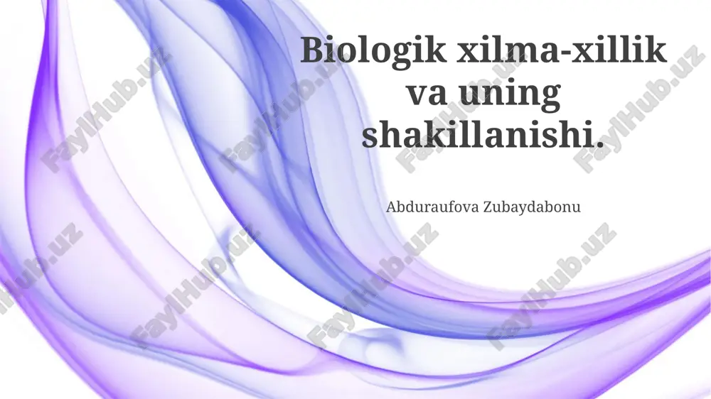 biologik xilma-xillik — PPTX