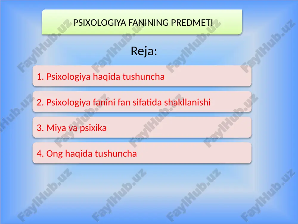 psixologiya fanining predmeti — ZIP