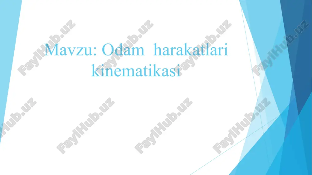 odam harakatlari kinematikasi — PPT