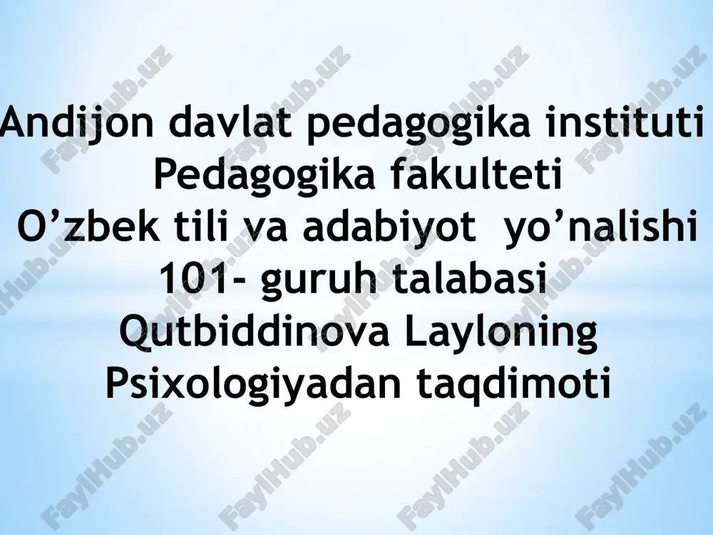 xulq atvorning psixofiziologik asosi — PPTX