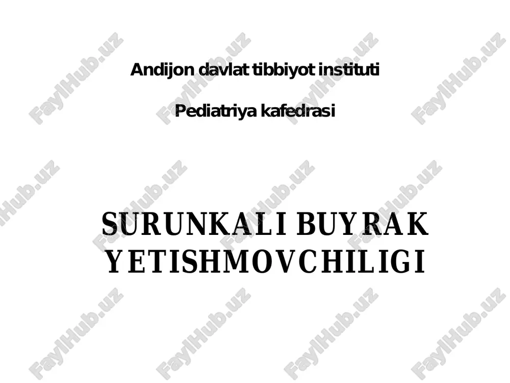 surunkali buyrak yetishmovchiligi — PDF