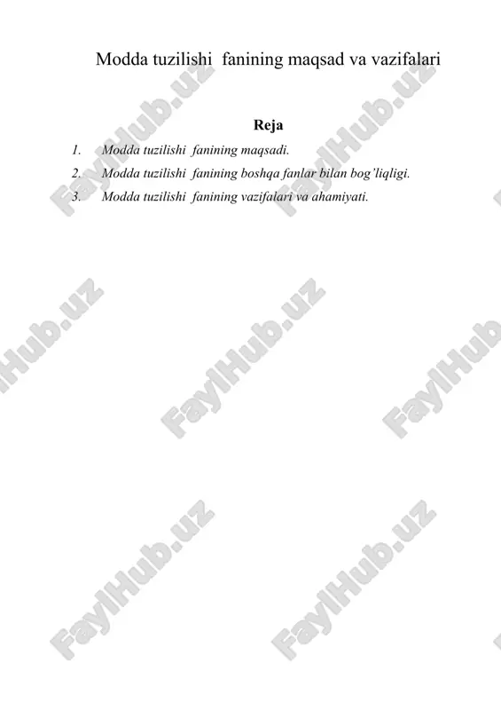 modda tuzilishi fanining maqsad va vazifalari — ZIP