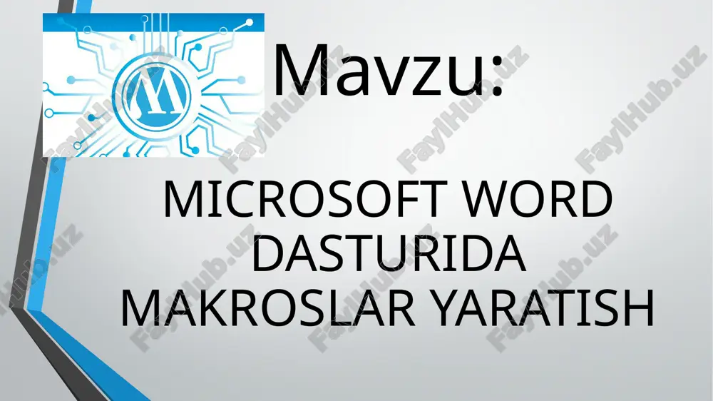 microsoft word dasturida makroslar yaratish — ZIP