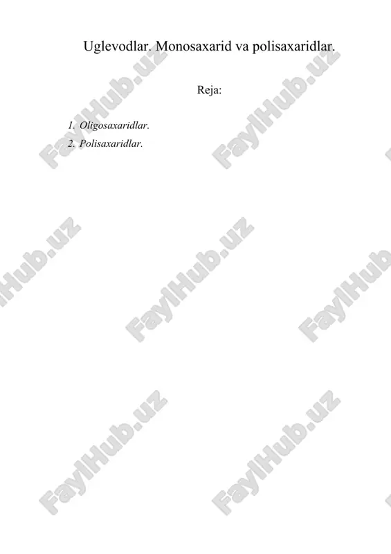 uglevodlar. monosaxarid va polisaxaridlar — ZIP