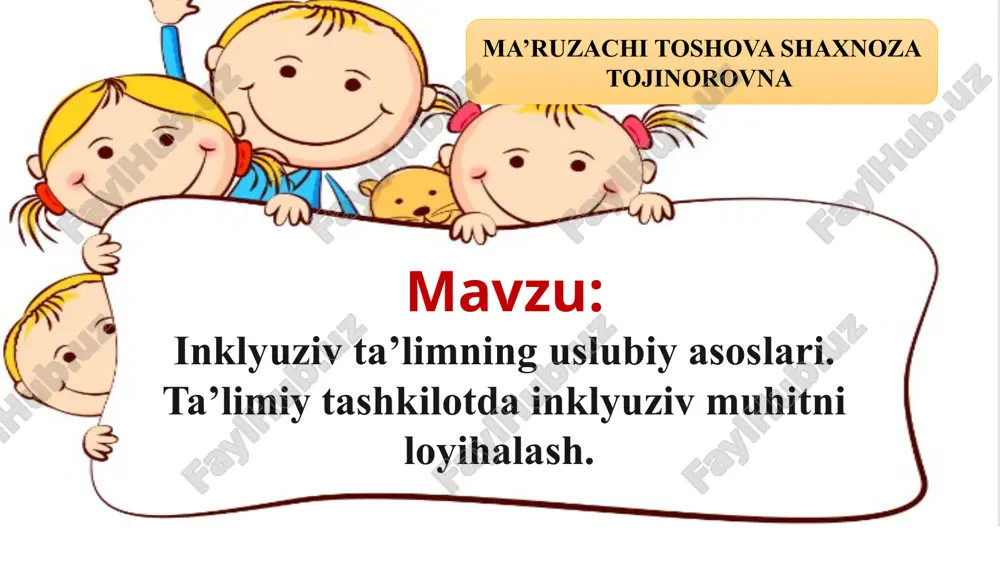 inklyuziv ta’limning uslubiy asoslari — PPTX