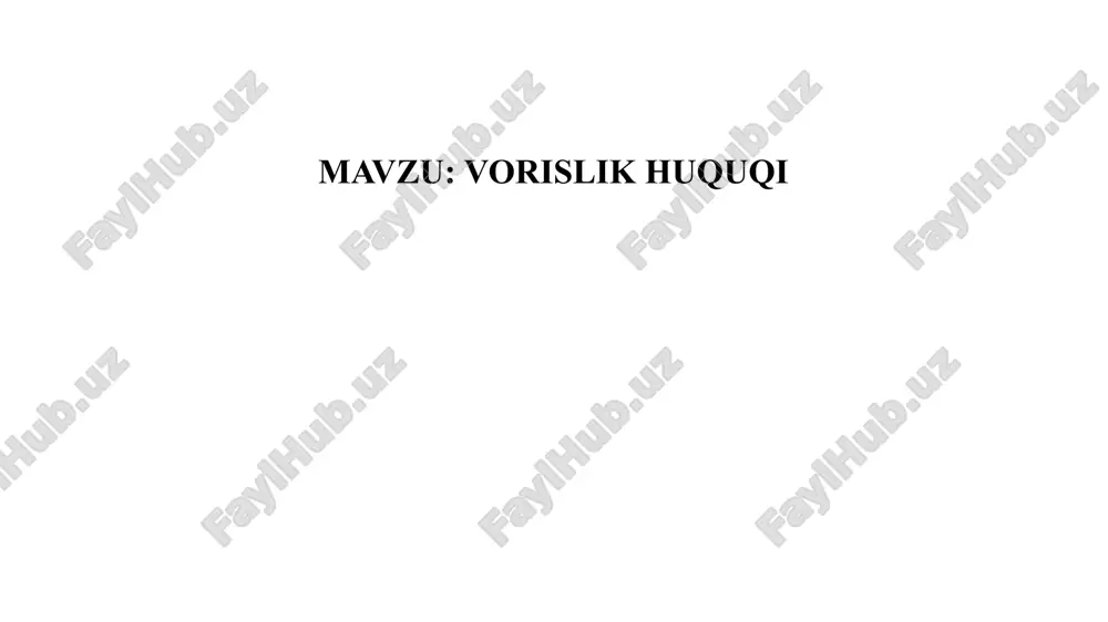 vorislik huquqi — ZIP