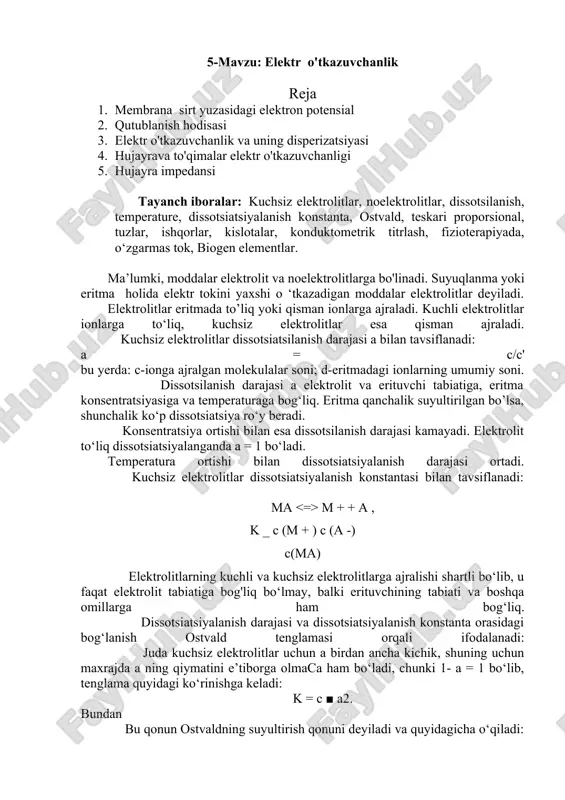 elektr o’tkazuvchanlik — DOCX