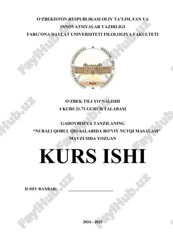 nurali qobul qis-salarida ro'viy nutqi masalasi — DOCX