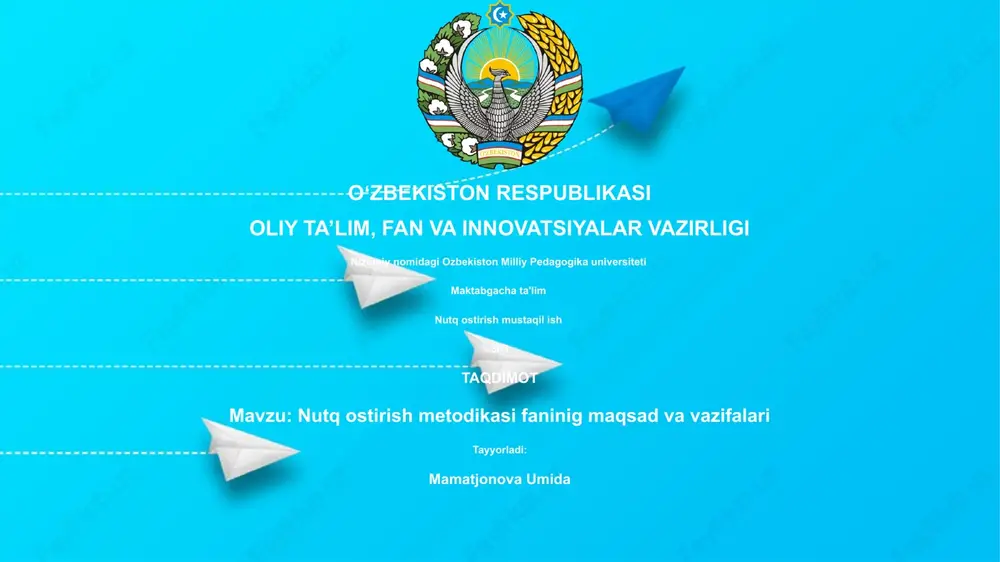 nutq ostirish metodikasi — PPTX