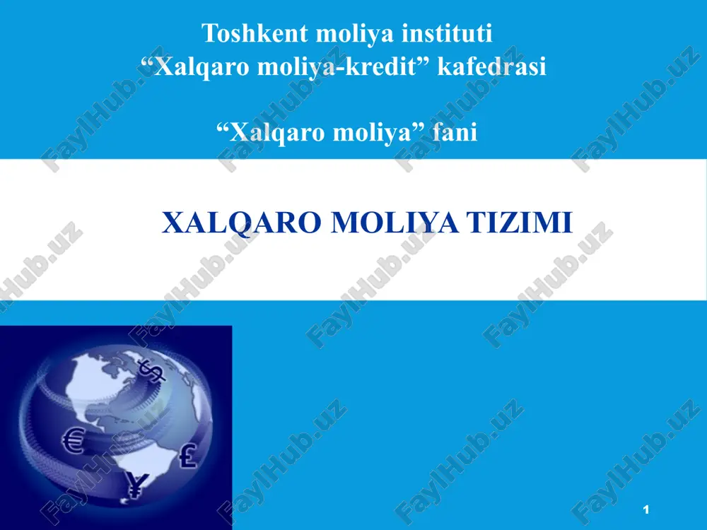 xalqaro moliya tizimi — ZIP