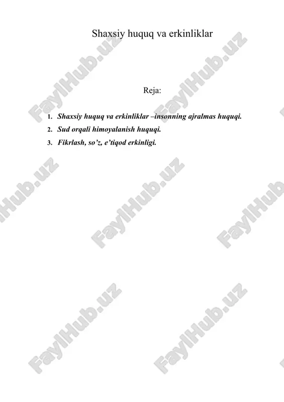 shaxsiy huquq va erkinliklar — ZIP