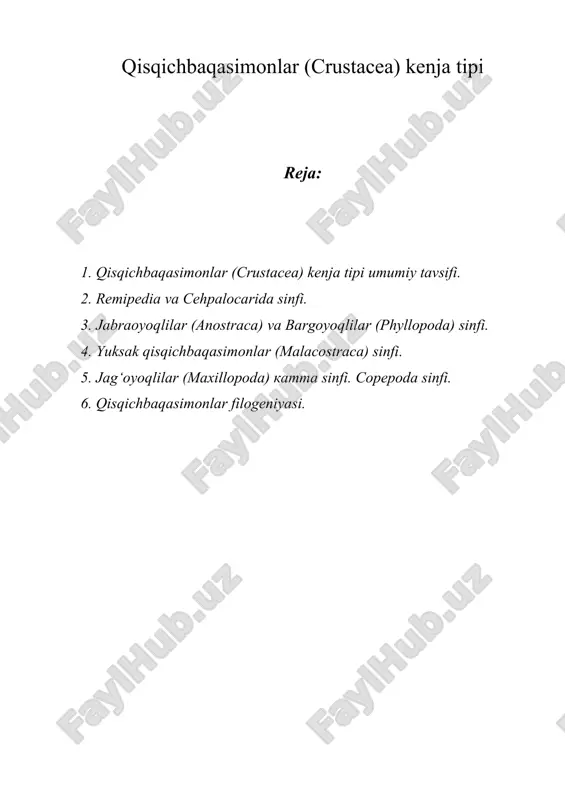 qisqichbaqasimonlar (crustacea) kenja tipi — ZIP