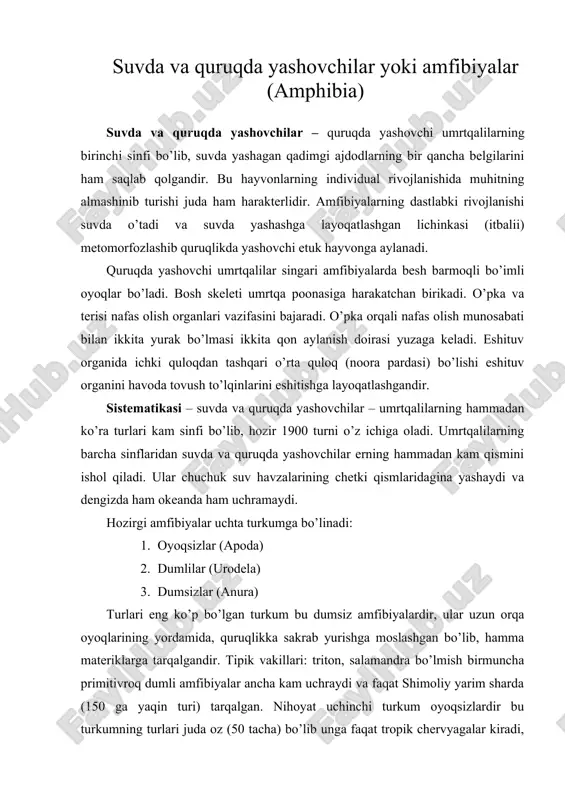 suvda va quruqda yashovchilar yoki amfibiyalar — ZIP