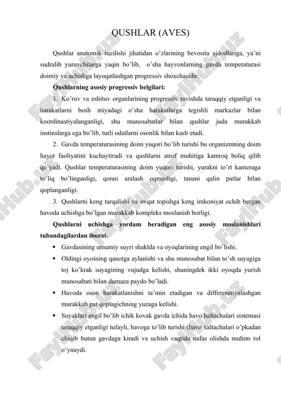 qushlar (aves) — ZIP