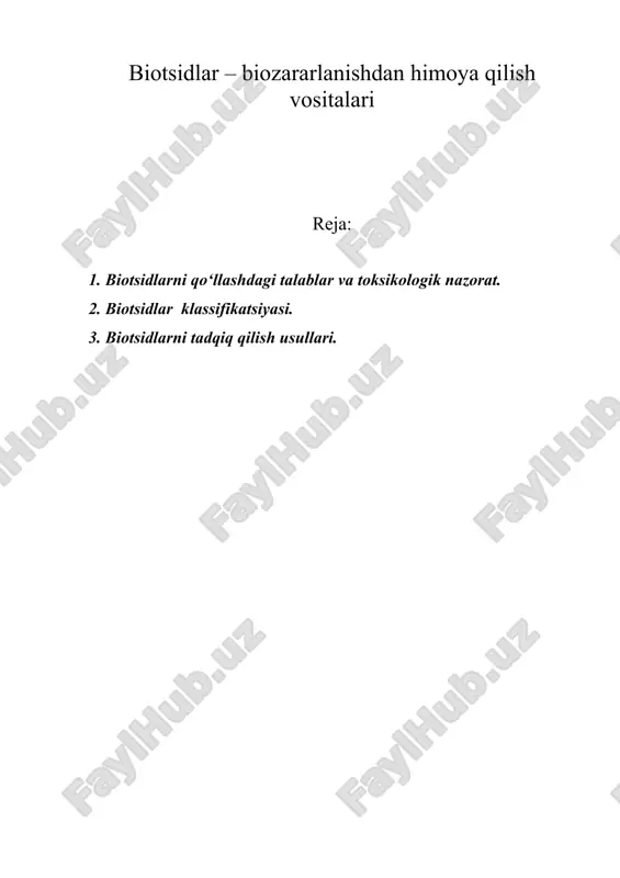 biotsidlar – biozararlanishdan himoya qilish vositalari — ZIP