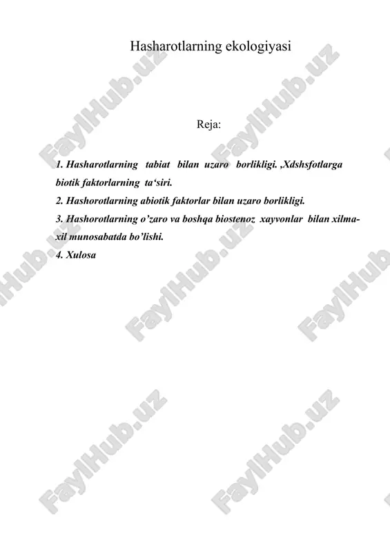 hasharotlarning ekologiyasi — ZIP