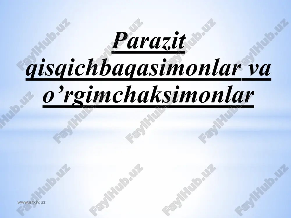 parazit qisqichbaqasimonlar va o’rgimchaksimonlar — ZIP