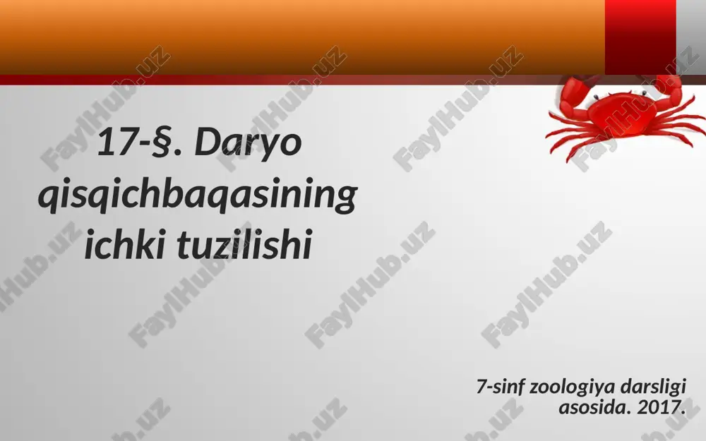 daryo qisqichbaqasining ichki tuzilishi. 7- sinf — ZIP