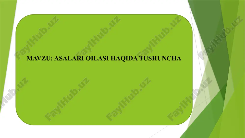 asalari oilasi haqida tushuncha — PPTX