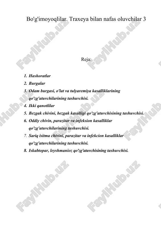 bo'g'imoyoqlilar. traxeya bilan nafas oluvchilar 3 — DOC