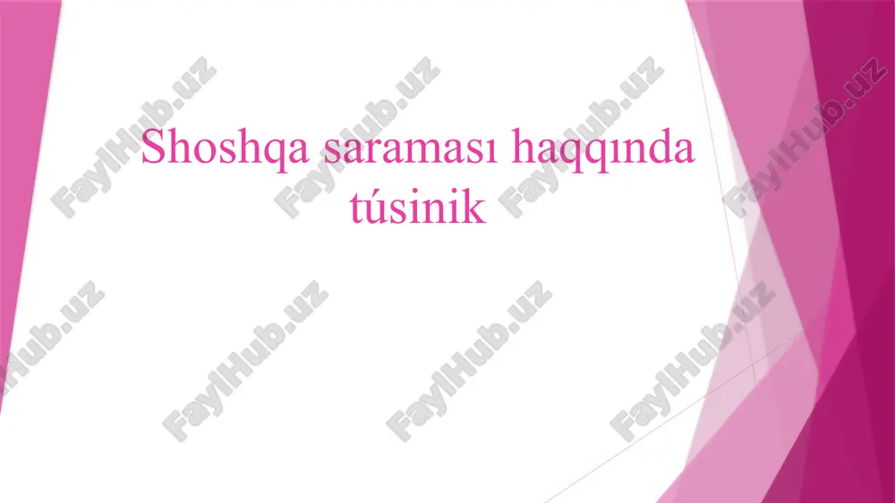 shoshqa saraması haqqında túsinik — PPTX