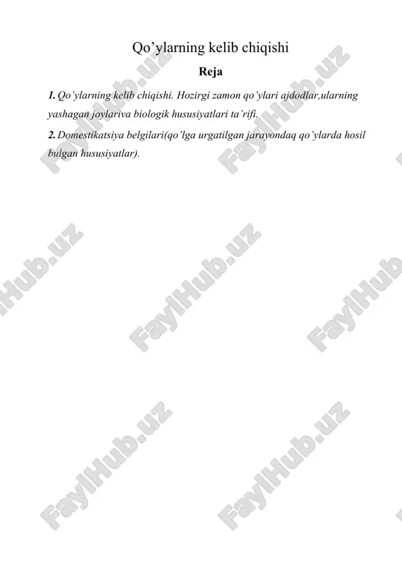 qo’ylarning kelib chiqishi — DOCX