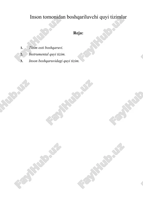 inson tomonidan boshqariluvchi quyi tizimlar — DOC