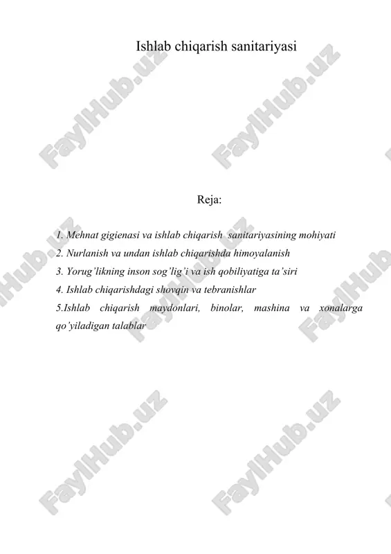 ishlab chiqarish sanitariyasi — DOC