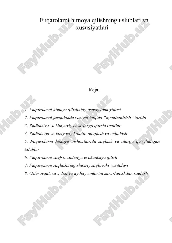fuqarolarni himoya qilishning uslublari va xususiyatlari — DOC