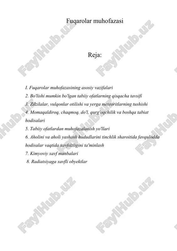 fuqarolar muhofazasi — DOCX