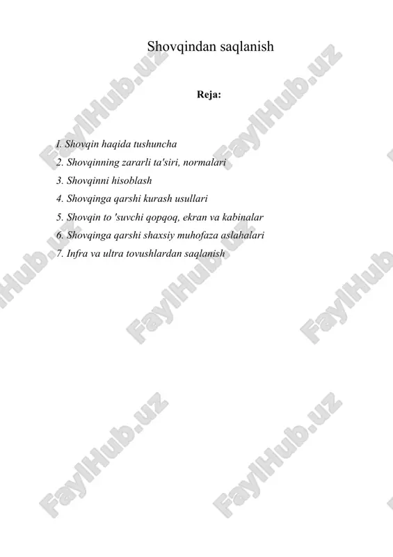 shovqindan saqlanish — DOCX