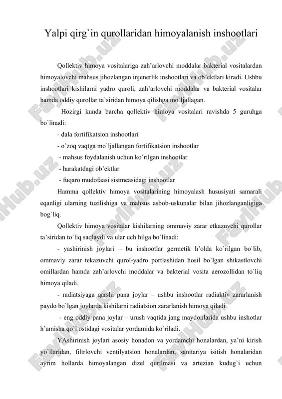 yalpi qirg`in qurоllaridan himоyalanish inshооtlari — DOC