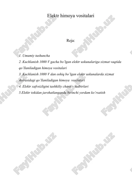 elektr himoya vositalari — DOCX
