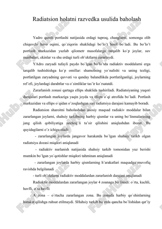 radiatsiоn hоlatni razvеdka usulida bahоlash — DOC