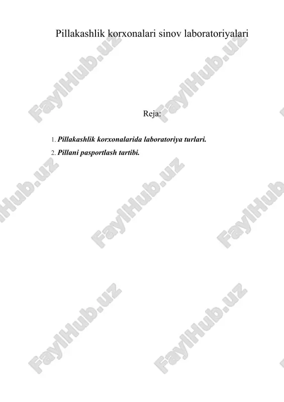 pillakashlik korxonalari sinov laboratoriyalari — DOC