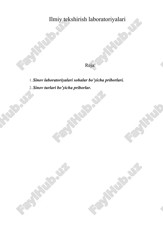ilmiy tekshirish laboratoriyalari — DOC
