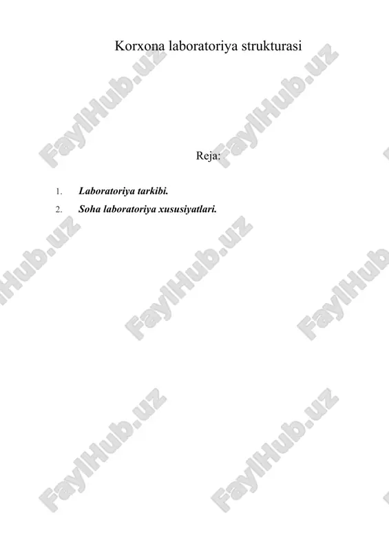 korxona laboratoriya strukturasi — DOC