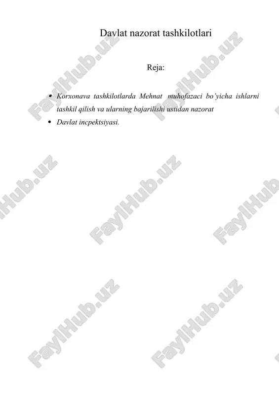 davlat nazorat tashkilotlari — DOC