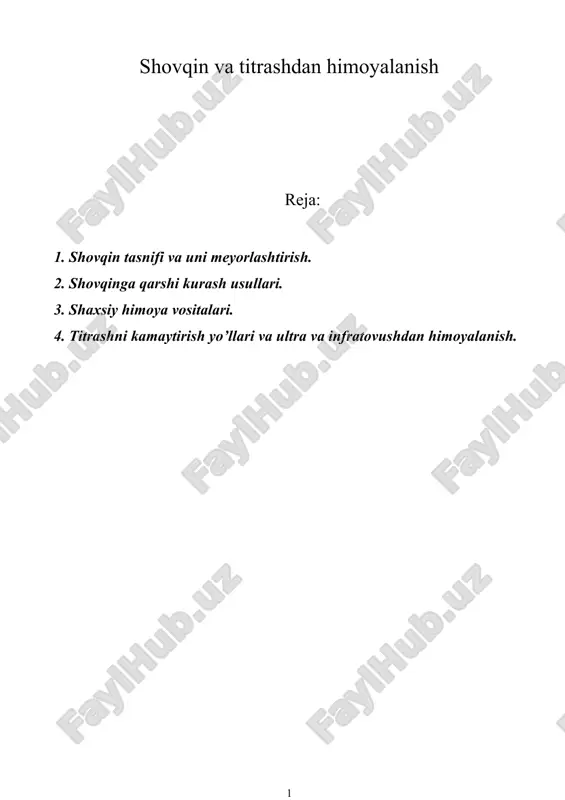 shovqin va titrashdan himoyalanish — DOC