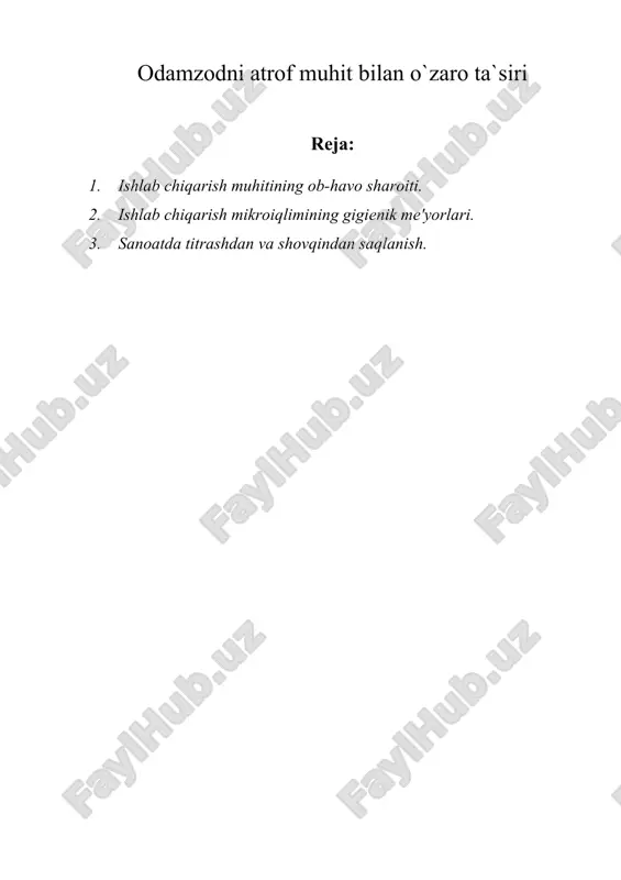 odamzodni atrof muhit bilan o`zaro ta`siri — DOC