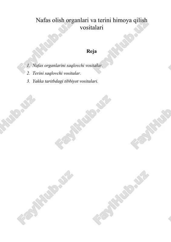 nafas olish organlari va tеrini himoya qilish vositalari — DOC