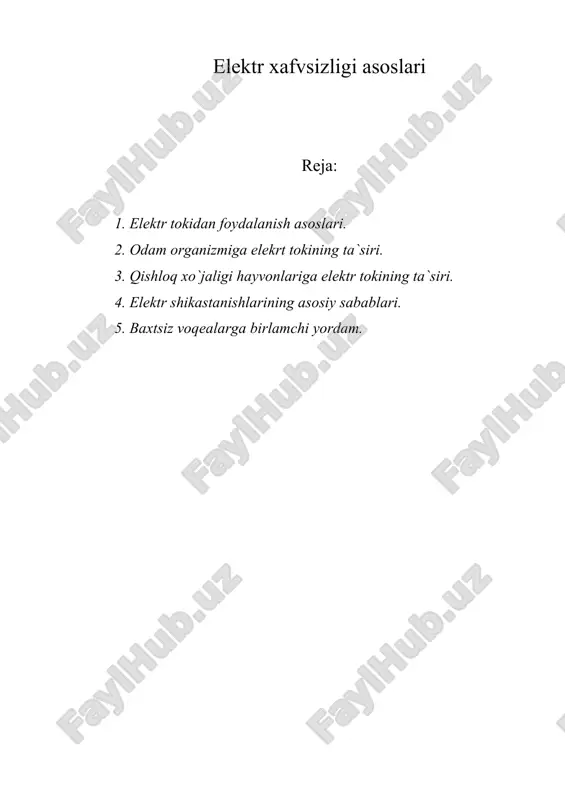 elektr xavfsizligi asoslari — DOC