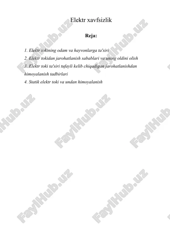 elеktr xavfsizlik — DOC