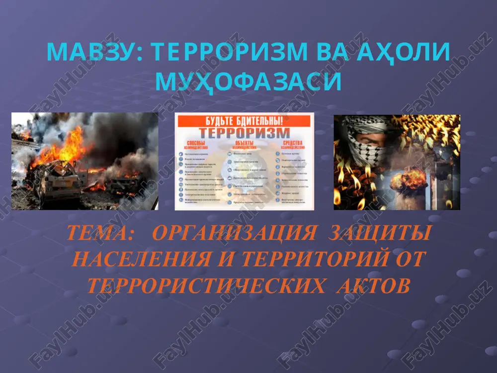 терроризм ва аҳоли муҳофазаси — PPT