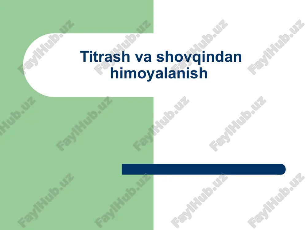 titrash va shovqindan himoyalanish — PPT